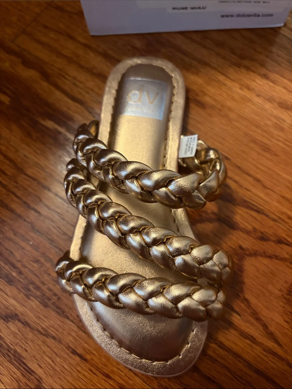 Dolce Vita Gold Braided Slide Sandals sz 11